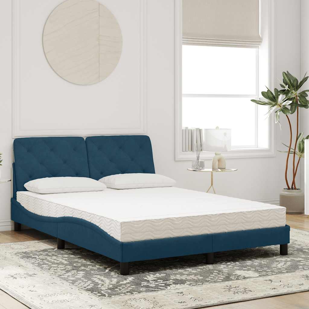 vidaXL Bed met matras fluweel lichtgrijs 80x200 cm