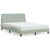 vidaXL Bed met matras fluweel lichtgrijs 80x200 cm