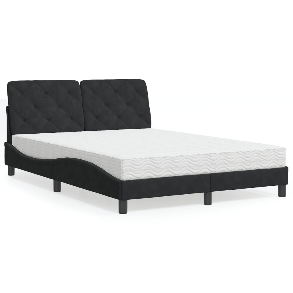 vidaXL Bed met matras fluweel lichtgrijs 80x200 cm