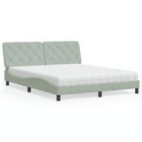 vidaXL Bed met matras fluweel lichtgrijs 80x200 cm
