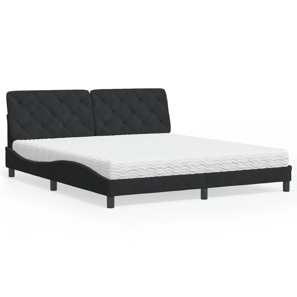 vidaXL Bed met matras fluweel lichtgrijs 80x200 cm