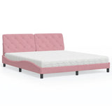 vidaXL Bed met matras fluweel lichtgrijs 80x200 cm