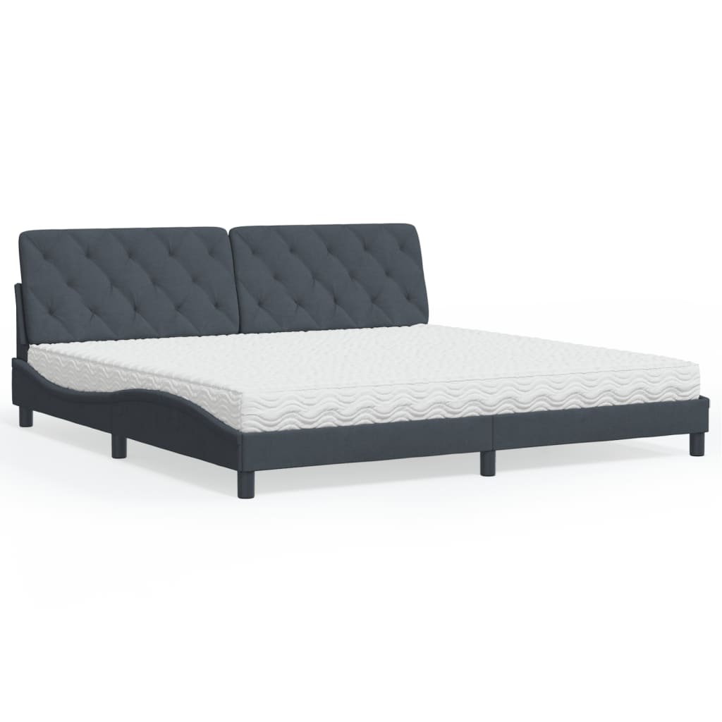 vidaXL Bed met matras fluweel lichtgrijs 80x200 cm