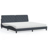 vidaXL Bed met matras fluweel lichtgrijs 80x200 cm