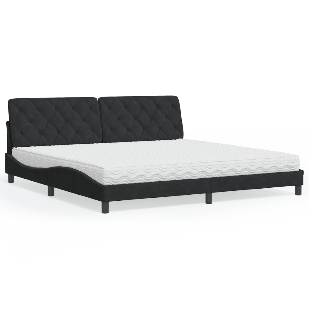 vidaXL Bed met matras fluweel lichtgrijs 80x200 cm