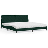 vidaXL Bed met matras fluweel lichtgrijs 80x200 cm