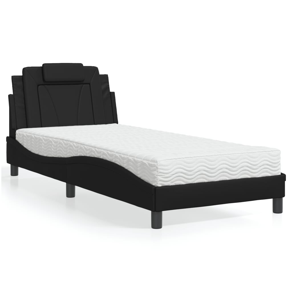 vidaXL Bed "Viana" met matras kunstleer zwart 80x200 cm