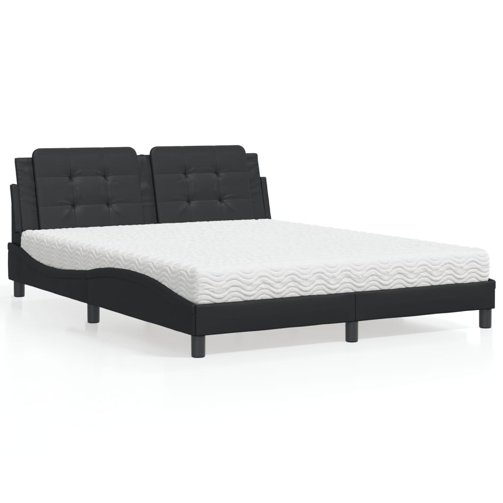 vidaXL Bedframe zonder matras "Zadar" kunstleer zwart 80x200 cm