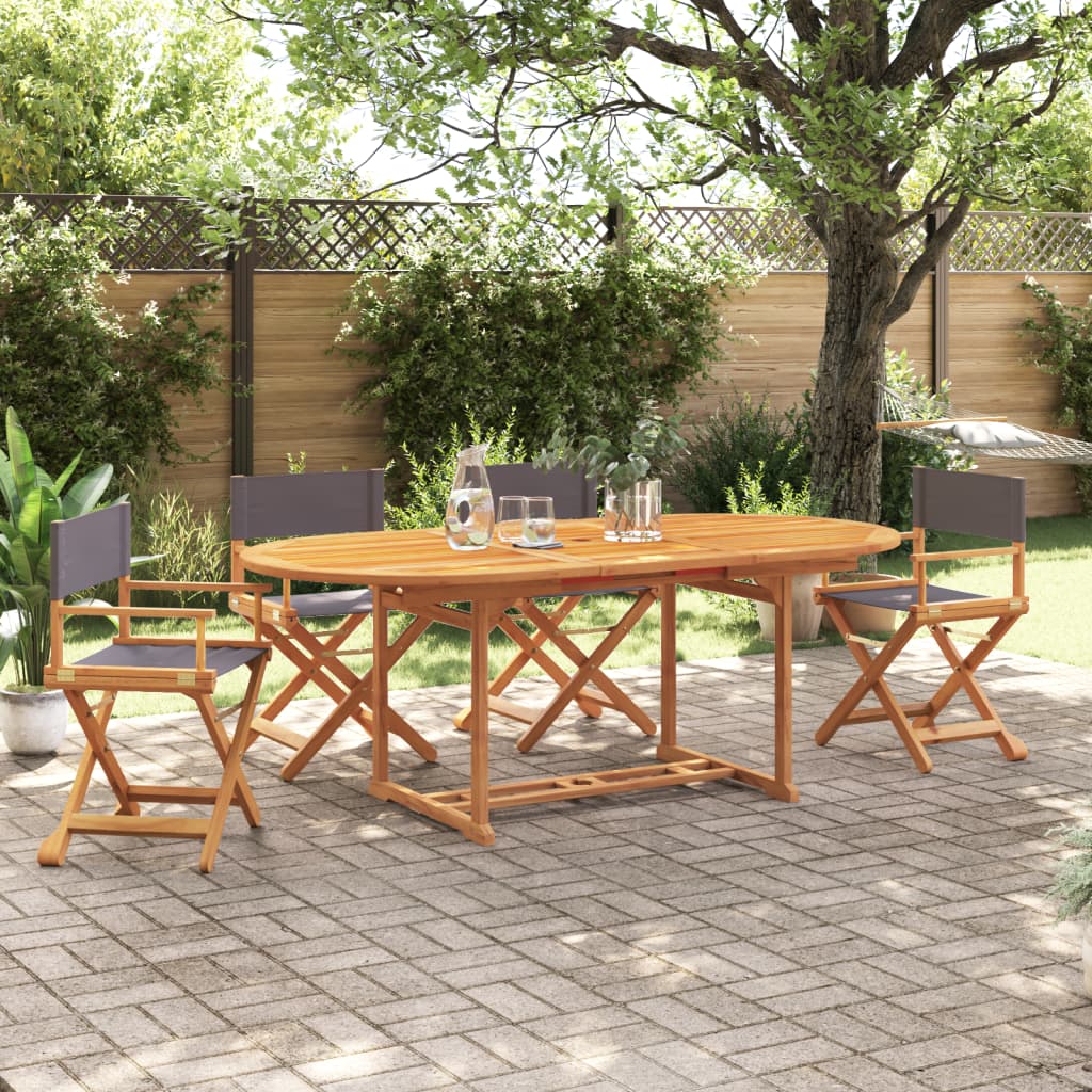 vidaXL Tuinstoelen 4 st inklapbaar stof crèmewit