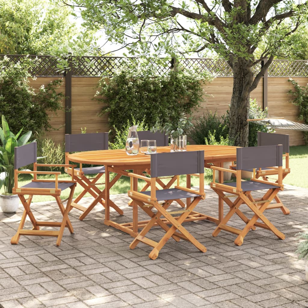 vidaXL Tuinstoelen 4 st inklapbaar stof crèmewit