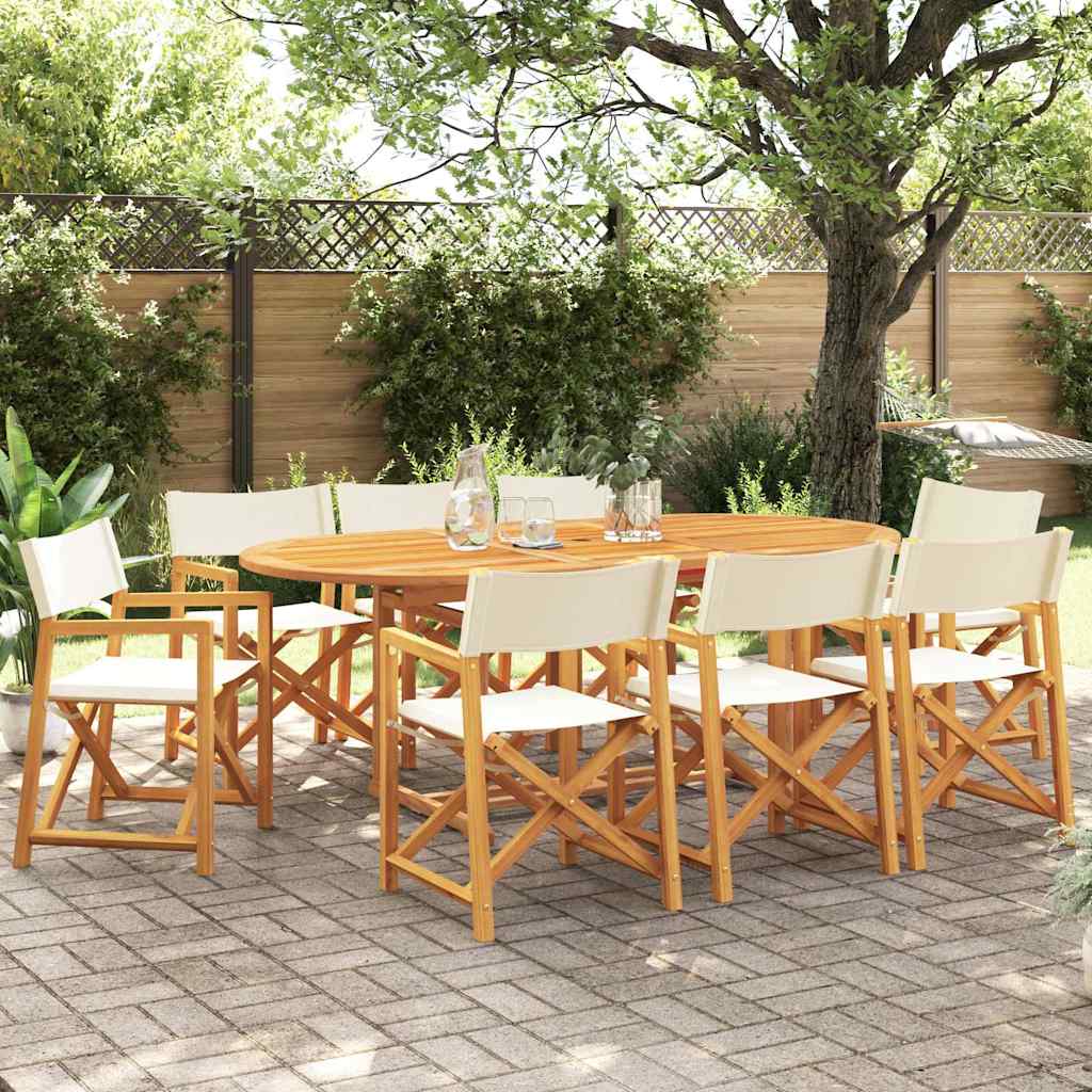 vidaXL Tuinstoelen 4 st inklapbaar stof crèmewit