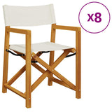 vidaXL Tuinstoelen 4 st inklapbaar stof crèmewit
