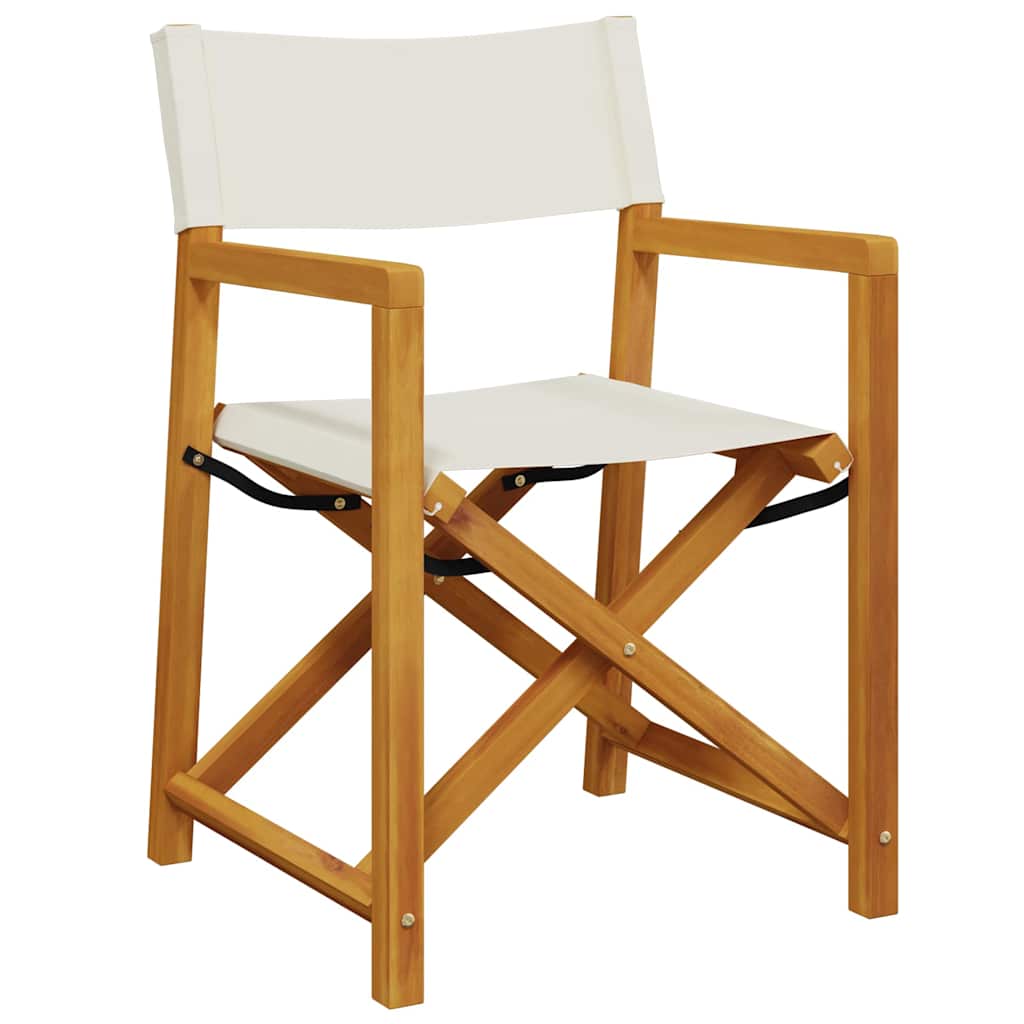 vidaXL Tuinstoelen 4 st inklapbaar stof crèmewit