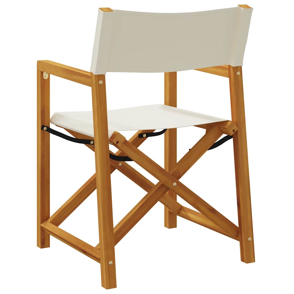 vidaXL Tuinstoelen 4 st inklapbaar stof crèmewit