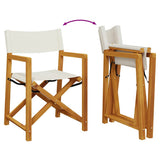 vidaXL Tuinstoelen 4 st inklapbaar stof crèmewit