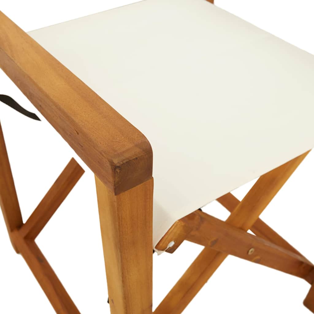 vidaXL Tuinstoelen 4 st inklapbaar stof crèmewit