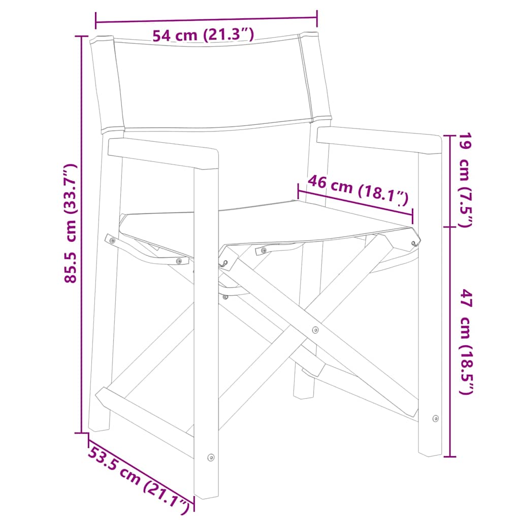 vidaXL Tuinstoelen 4 st inklapbaar stof crèmewit