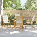 vidaXL Garden Chairs 4 pcs foldable with cushions bamboo cream white