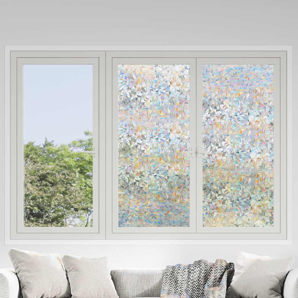 vidaXL Tapis de regenboogpatroon Raamfolie 45x1000 cm PVC