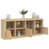 vidaXL Dressoir met LED-verlichting 164x37x67 cm wit