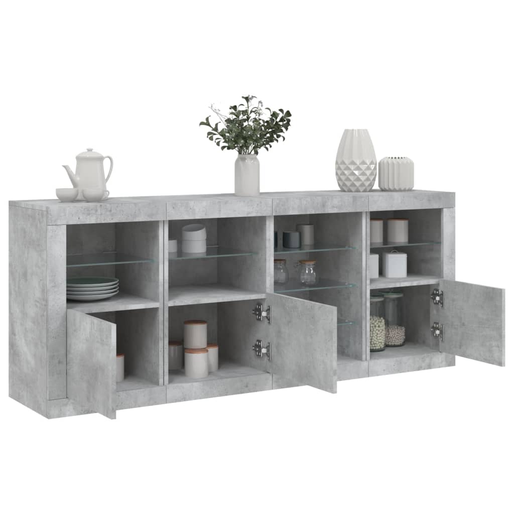 vidaXL Dressoir met LED-verlichting 164x37x67 cm wit