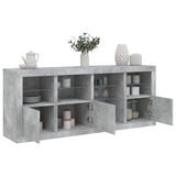 vidaXL Dressoir met LED-verlichting 164x37x67 cm wit