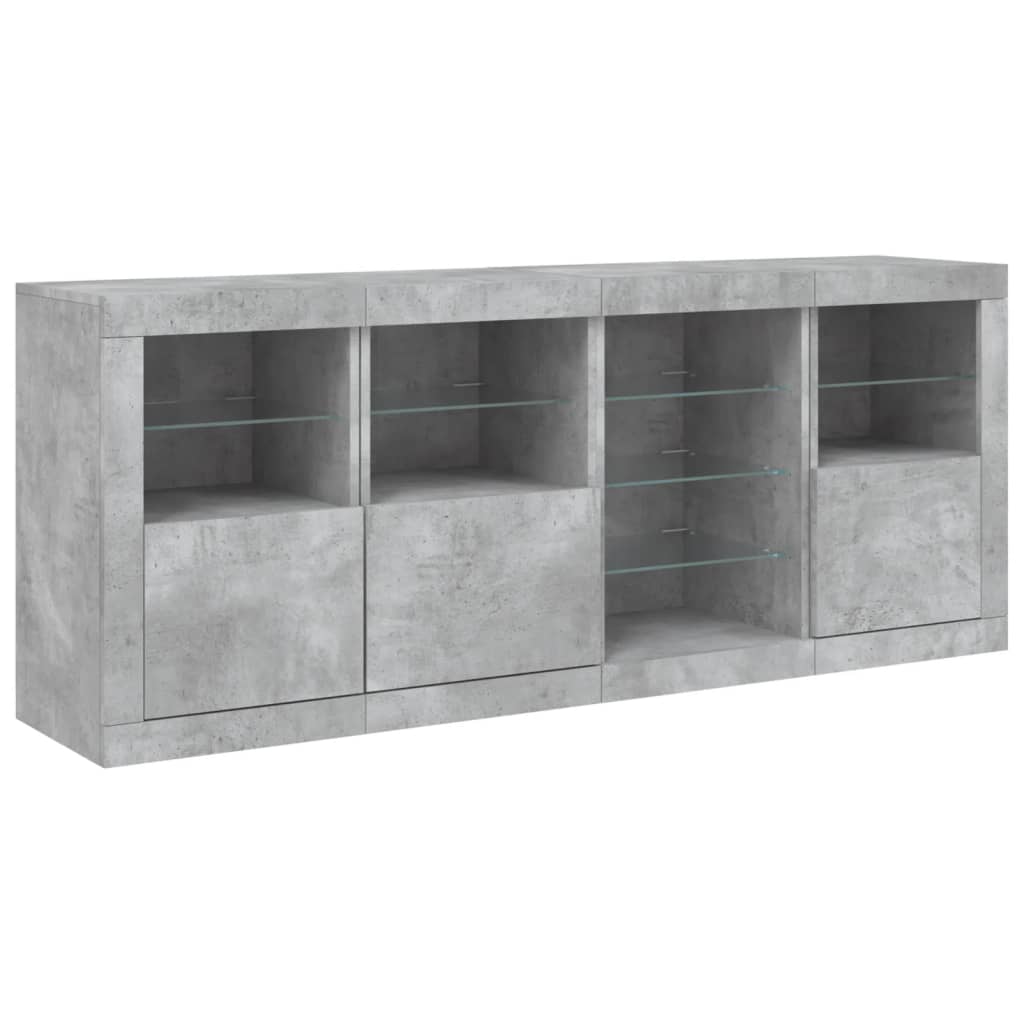 vidaXL Dressoir met LED-verlichting 164x37x67 cm wit