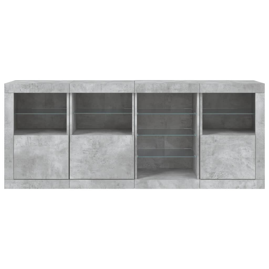 vidaXL Dressoir met LED-verlichting 164x37x67 cm wit