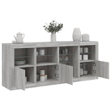 vidaXL Dressoir met LED-verlichting 164x37x67 cm wit