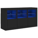 vidaXL Dressoir met LED-verlichting 123x37x67 cm wit