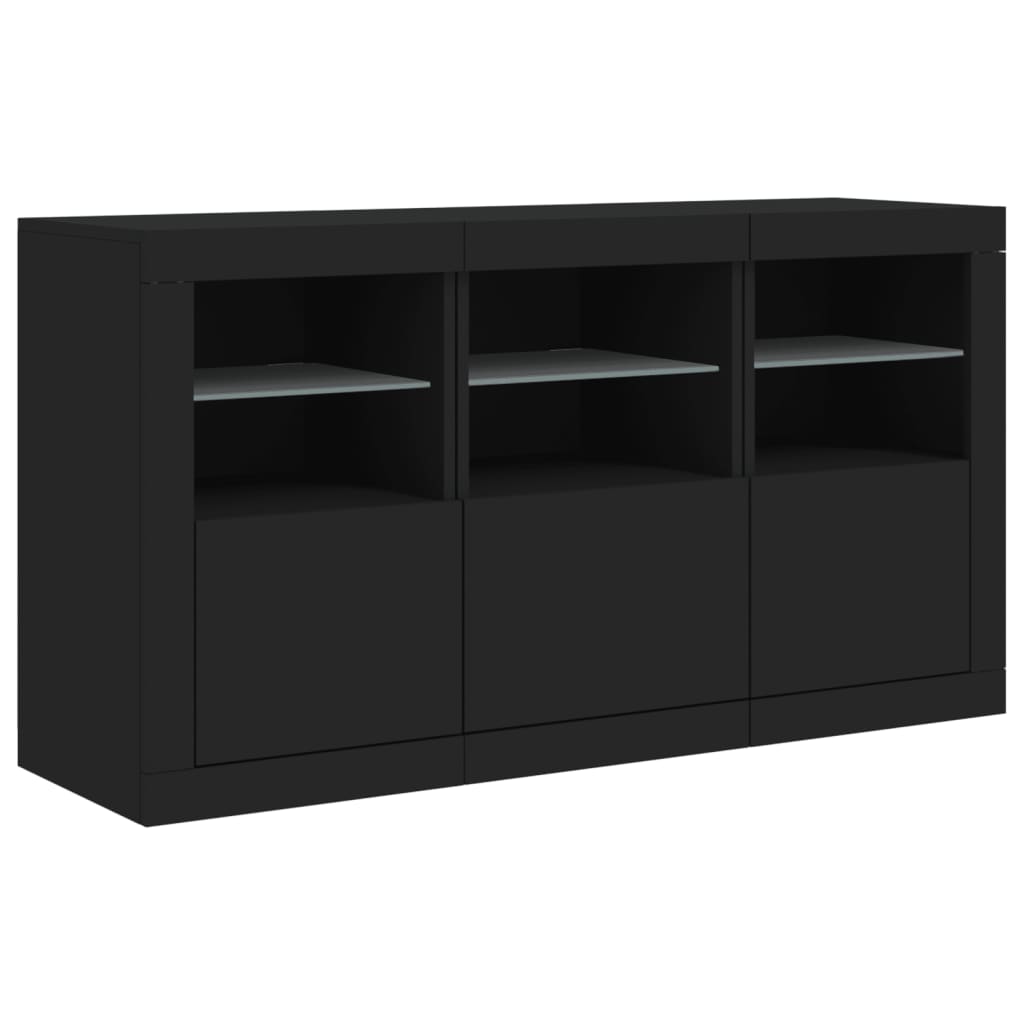 vidaXL Dressoir met LED-verlichting 123x37x67 cm wit