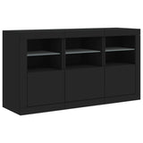 vidaXL Dressoir met LED-verlichting 123x37x67 cm wit
