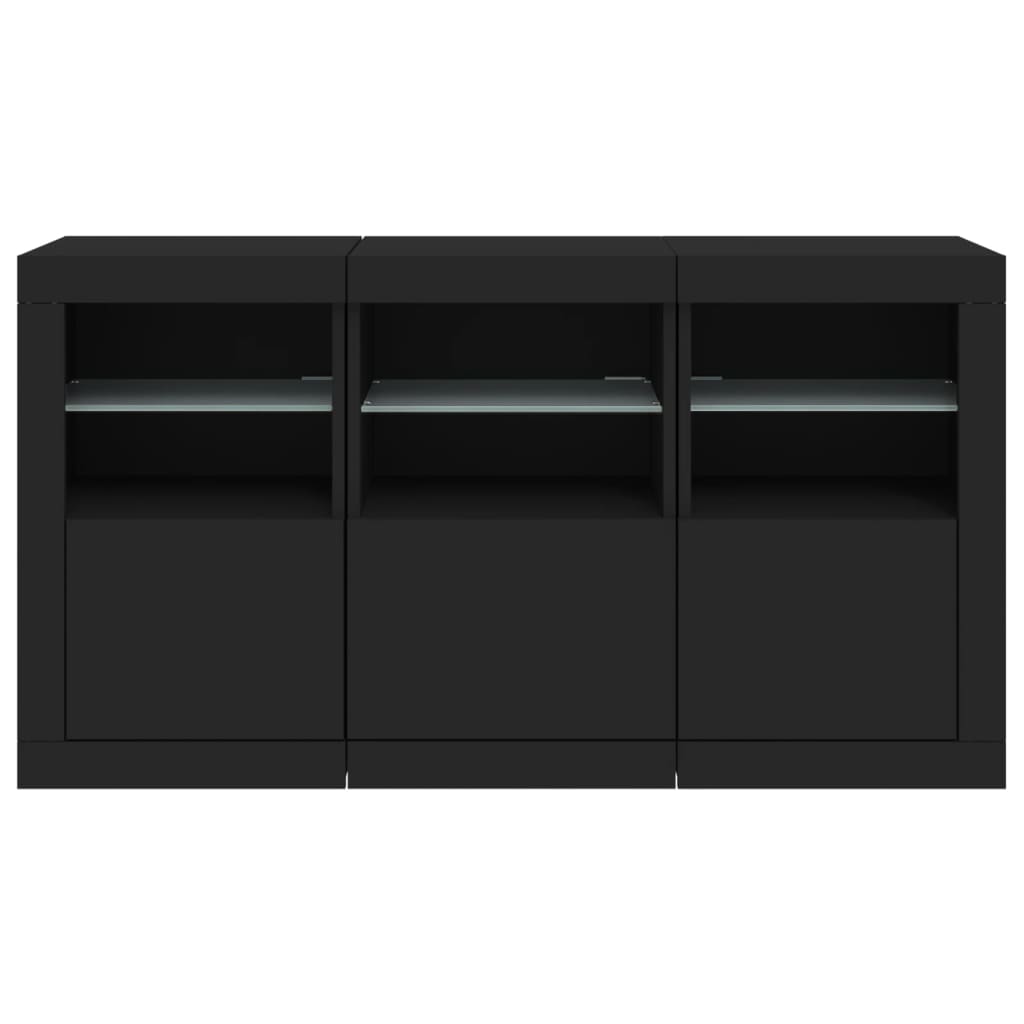 vidaXL Dressoir met LED-verlichting 123x37x67 cm wit