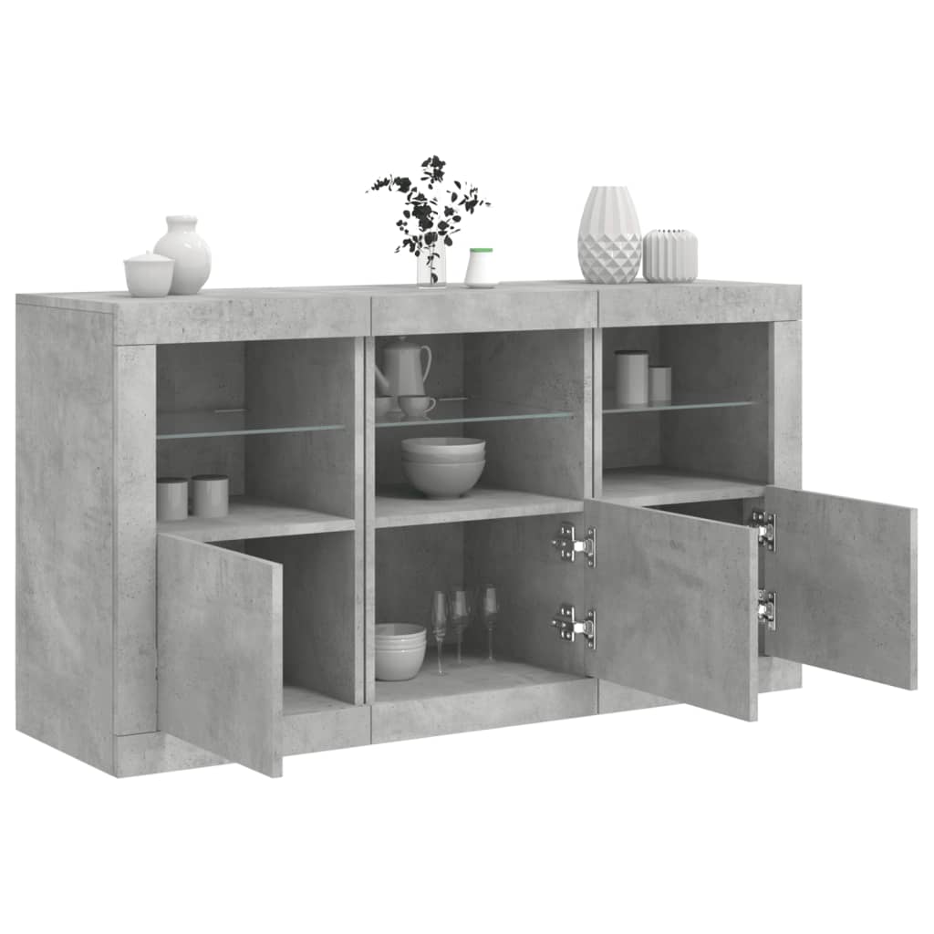 vidaXL Dressoir met LED-verlichting 123x37x67 cm wit