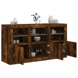 vidaXL Dressoir met LED-verlichting 123x37x67 cm wit
