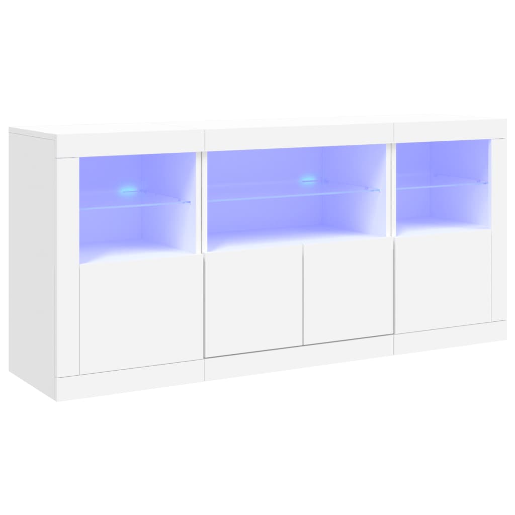 vidaXL Dressoir met LED-verlichting 142,5x37x67 cm wit