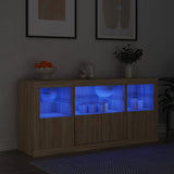 vidaXL Dressoir met LED-verlichting 142,5x37x67 cm wit