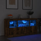 vidaXL Dressoir met LED-verlichting 142,5x37x67 cm wit