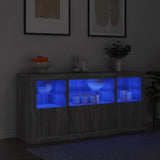 vidaXL Dressoir met LED-verlichting 142,5x37x67 cm wit