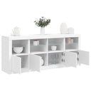 vidaXL Dressoir met LED-verlichting 163x37x67 cm wit