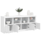 vidaXL Dressoir met LED-verlichting 163x37x67 cm wit