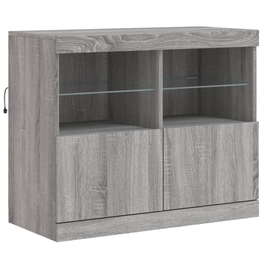 vidaXL Dressoir met LED-verlichting 163x37x67 cm wit