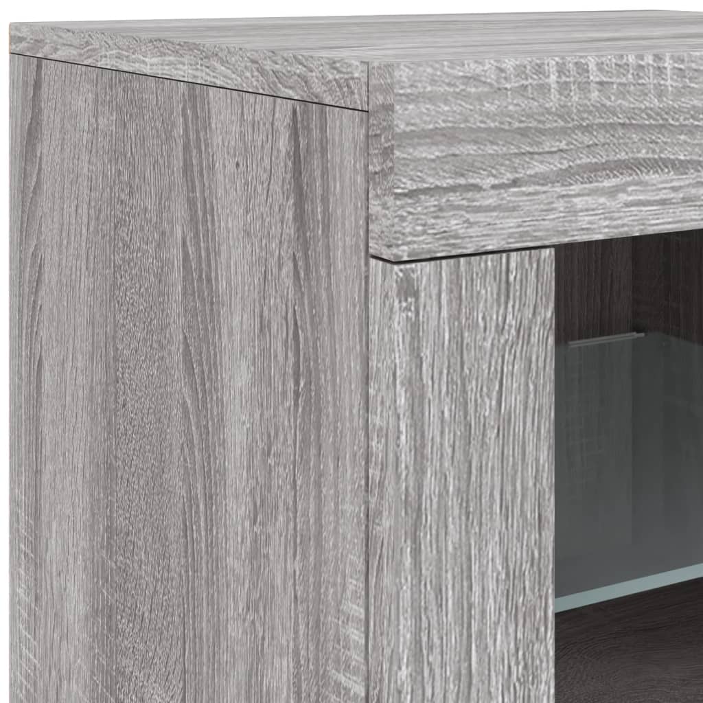 vidaXL Dressoir met LED-verlichting 163x37x67 cm wit
