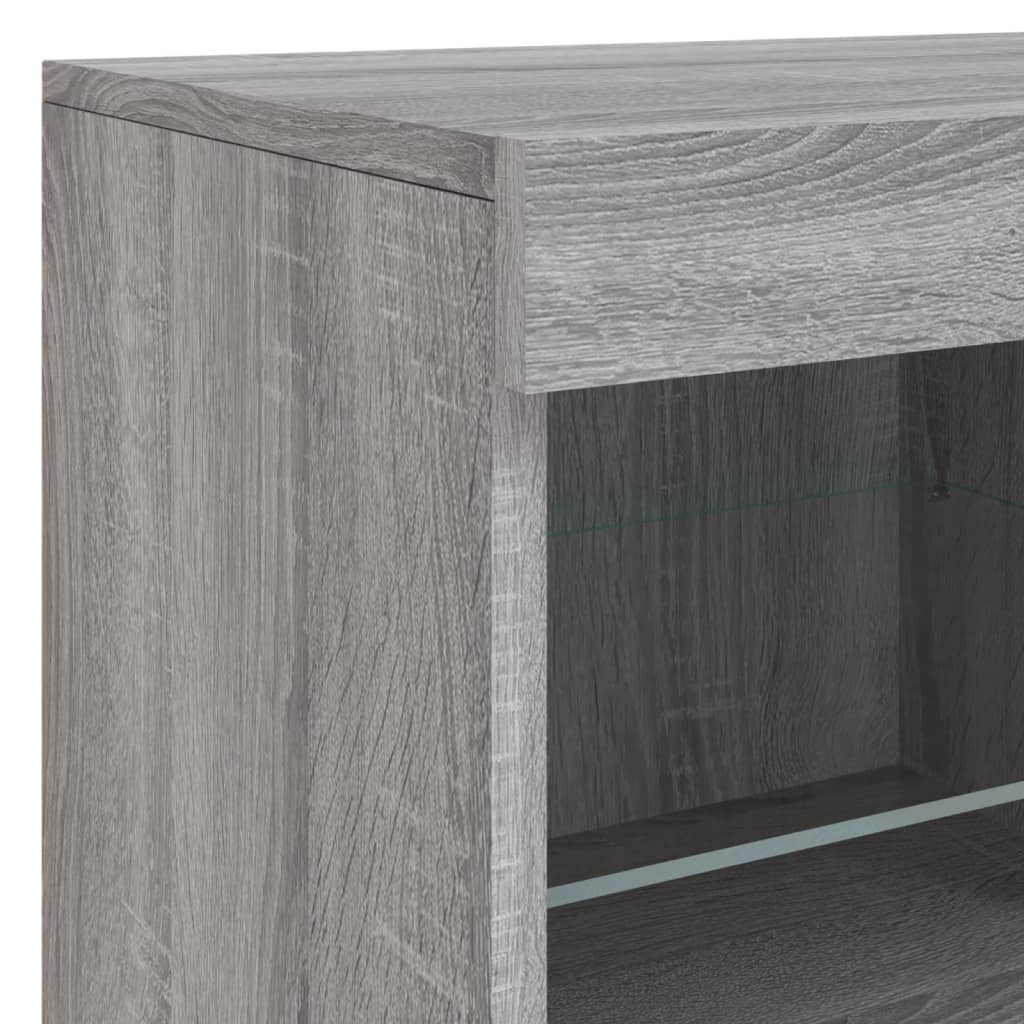 vidaXL Dressoir met LED-verlichting 163x37x67 cm wit