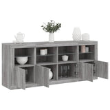 vidaXL Dressoir met LED-verlichting 163x37x67 cm wit