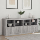 vidaXL Dressoir met LED-verlichting 163x37x67 cm wit