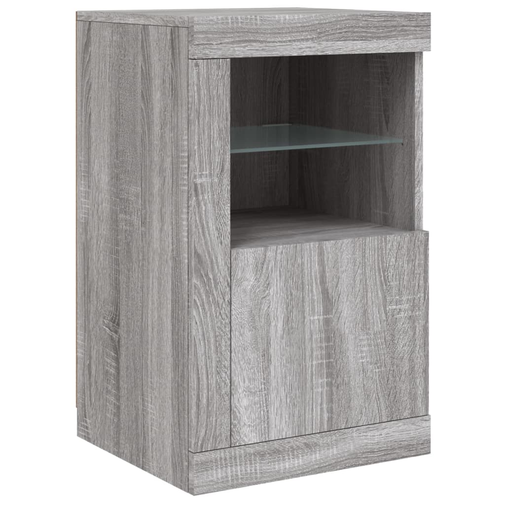 vidaXL Dressoir met LED-verlichting 163x37x67 cm wit