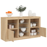 vidaXL Dressoir met LED-verlichting 123x37x67 cm wit