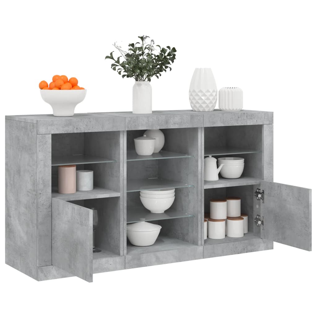 vidaXL Dressoir met LED-verlichting 123x37x67 cm wit