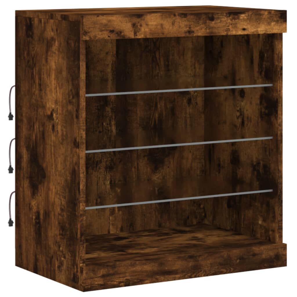vidaXL Sideboard with LED lights 142.5x37x67 cm white